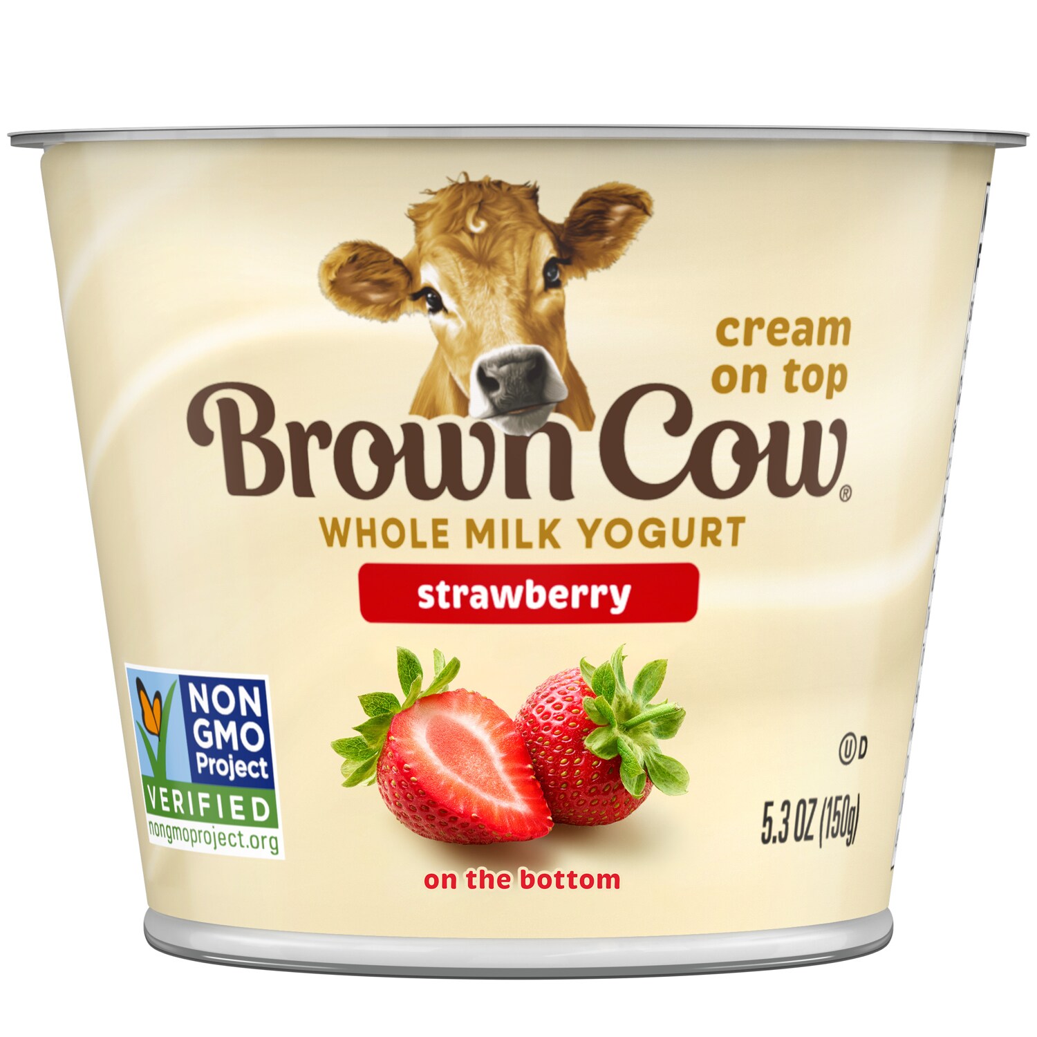 Brown Cow Fruit on the Bottom Cream Top Yogurt, Strawberry
