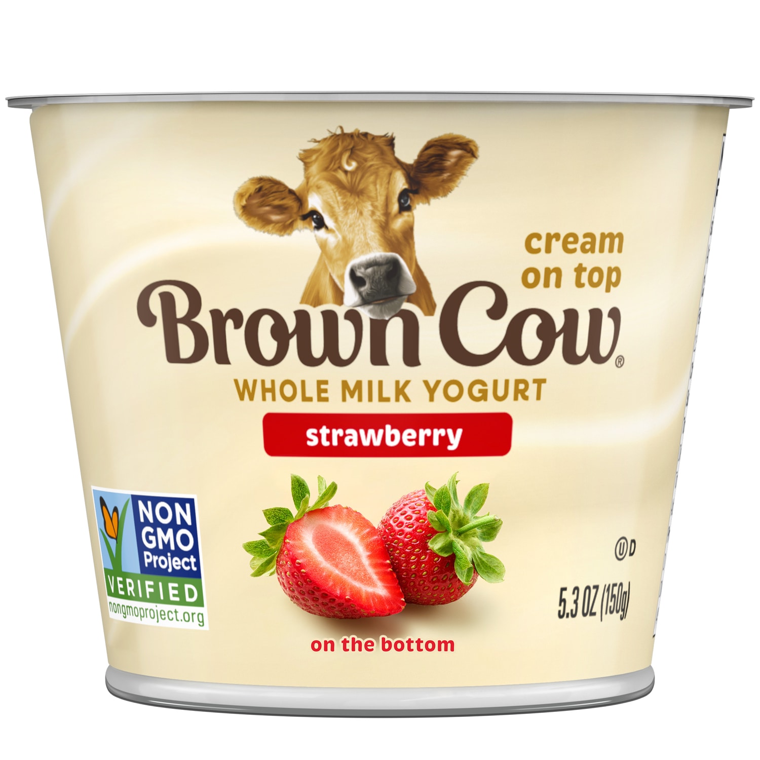 Brown Cow Fruit on the Bottom Cream Top Yogurt, Strawberry