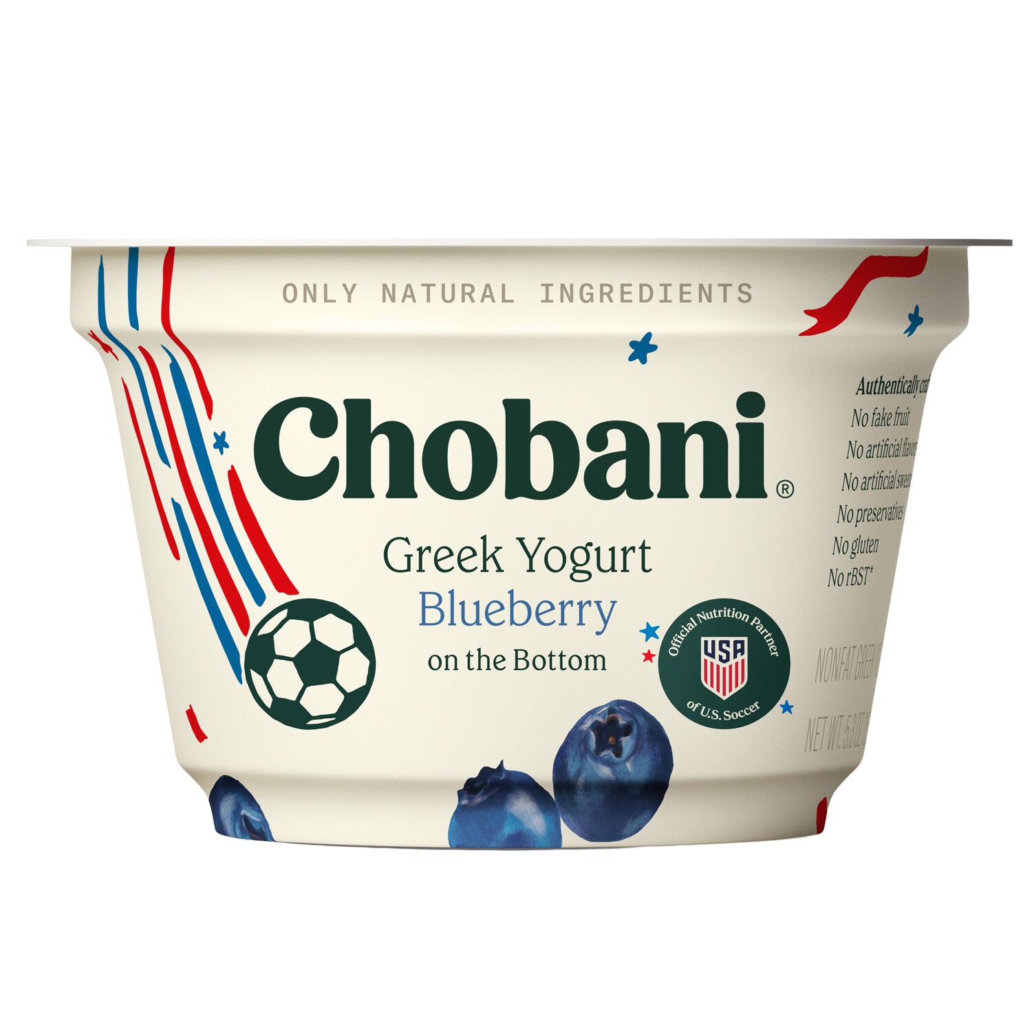 Chobani Non-Fat Greek Yogurt, Blueberry on the Bottom