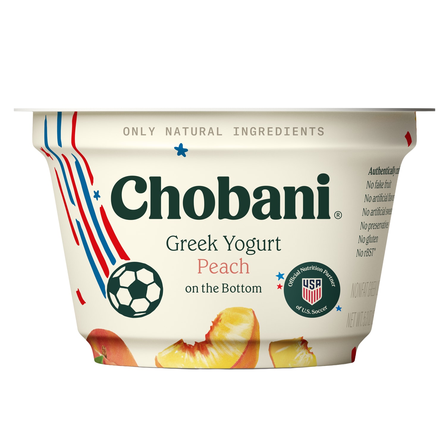 Chobani Non-Fat Greek Yogurt, Peach on the Bottom