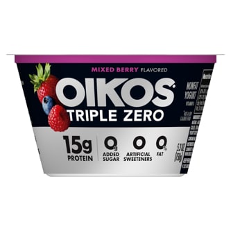 Oikos Triple Zero Greek Nonfat Yogurt, Mixed Berry