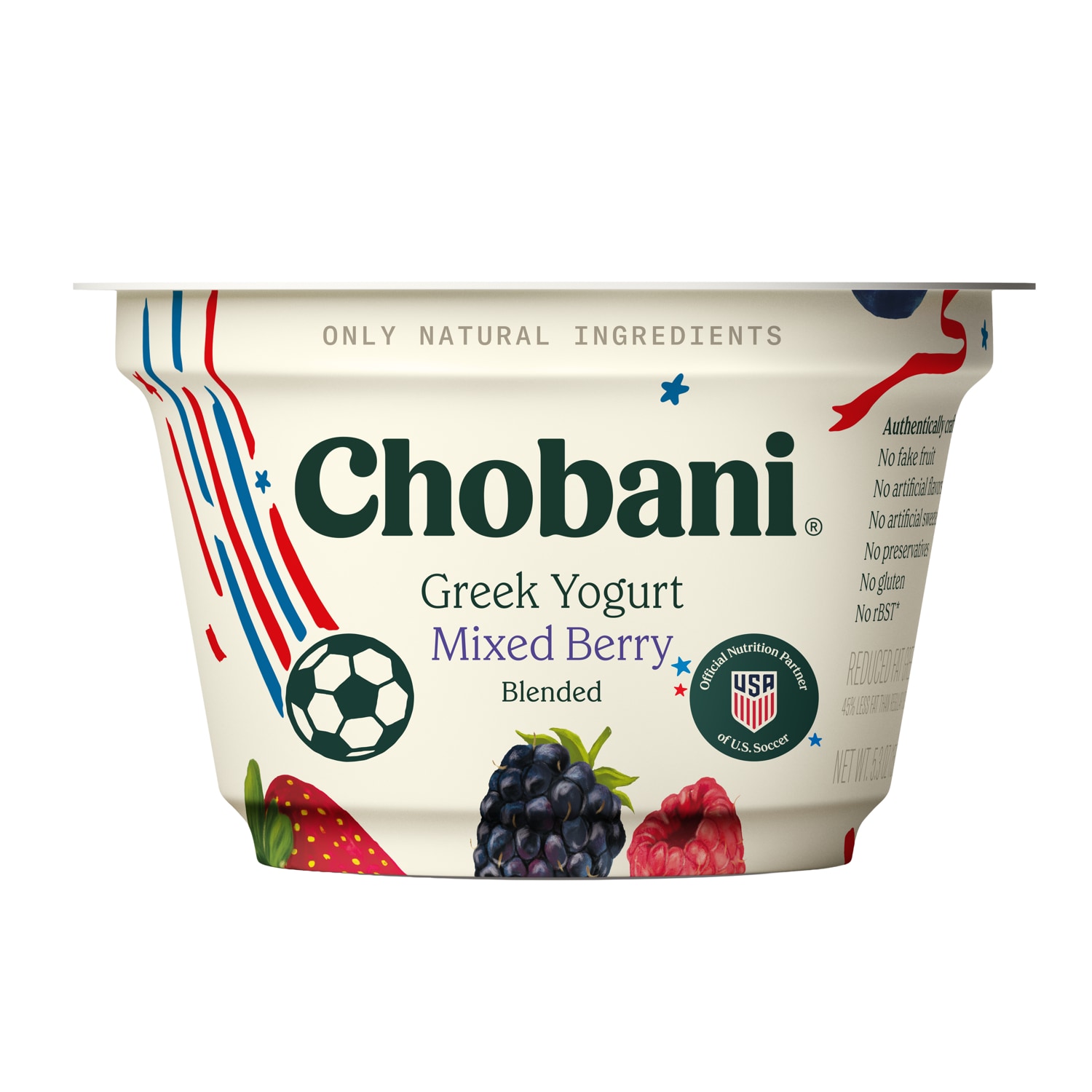 Chobani Low-Fat Greek Yogurt, Mixed Berry Blended
