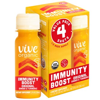 Vive Organic Immunity Boost Shot, Original Ginger and Turmeric Wellness Shot