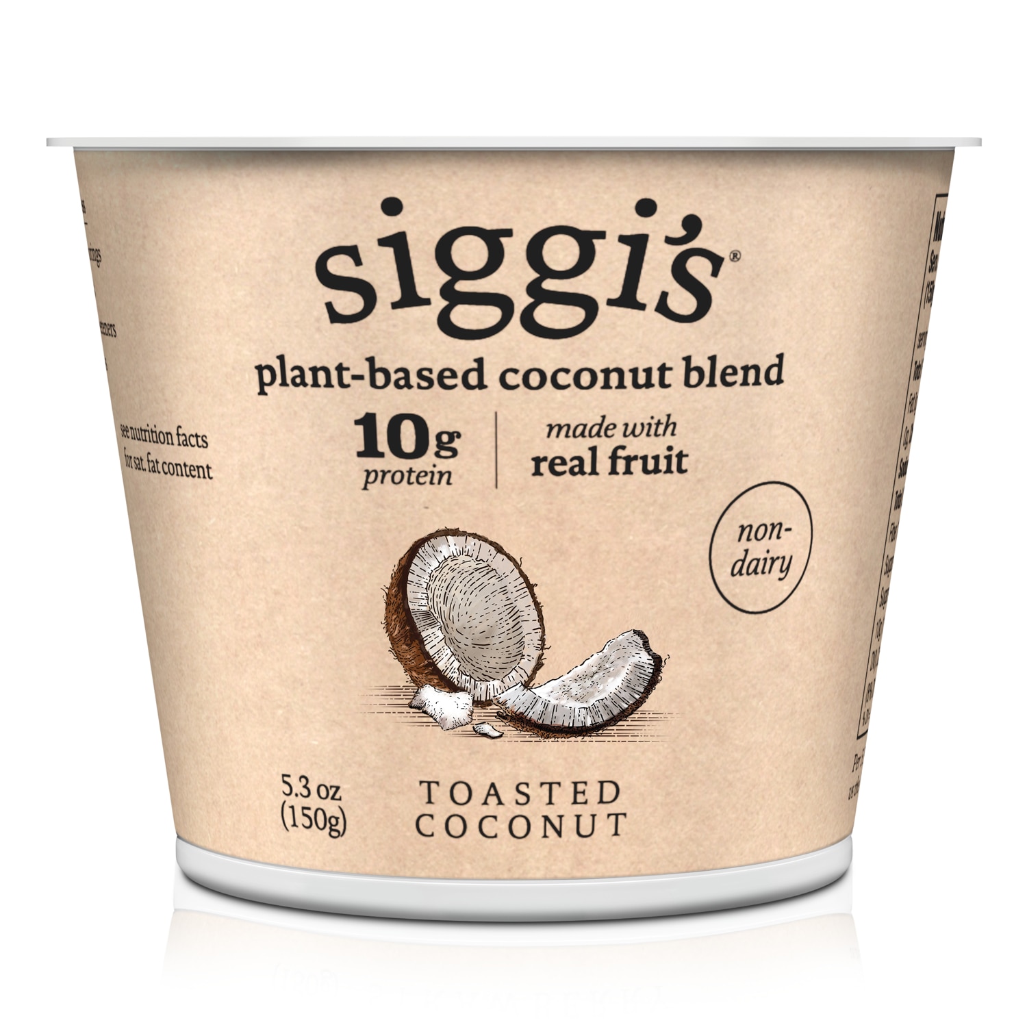 Siggi's Plant-Based Coconut Blend Yogurt, Toasted Coconut