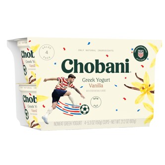 Chobani Non-Fat Greek Yogurt, Vanilla Blended