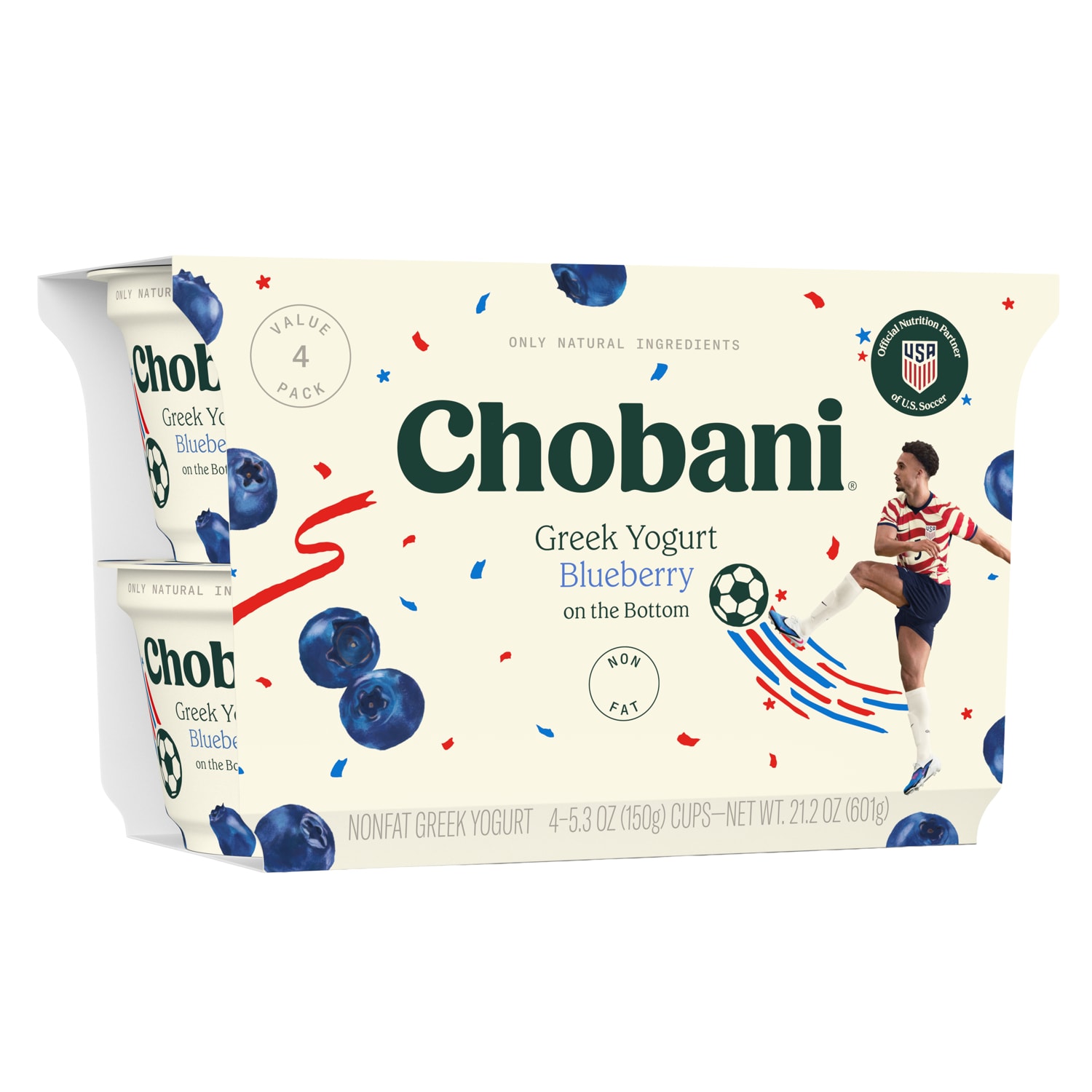 Chobani Non-Fat Greek Yogurt, Blueberry on the Bottom