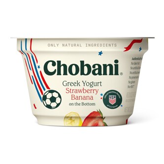 Chobani Low-Fat Greek Yogurt, Strawberry Banana on the Bottom