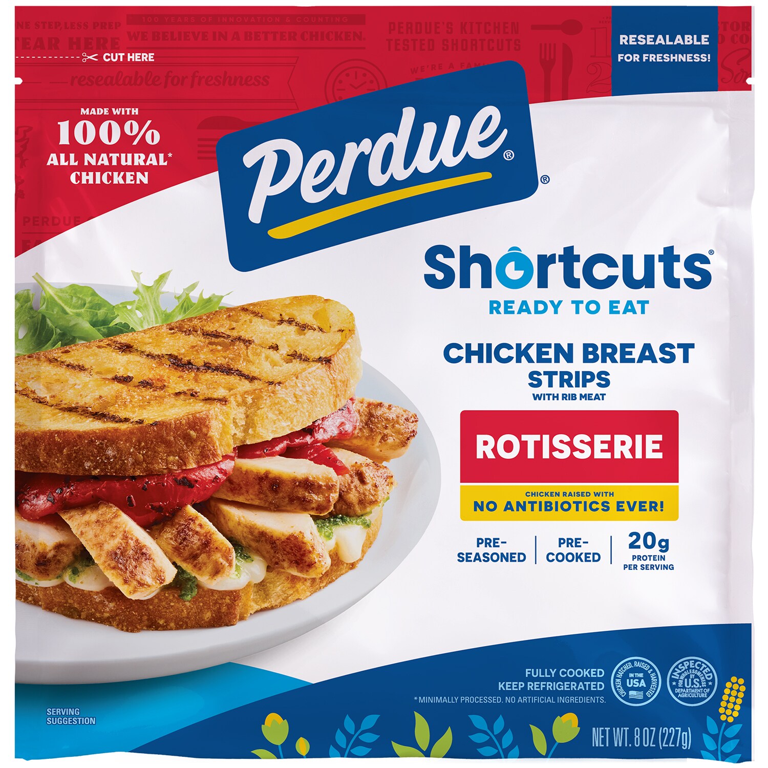PERDUE Shortcuts Ready to Eat Chicken Breast Strips, Rotisserie