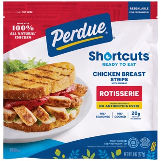 PERDUE Shortcuts Ready to Eat Chicken Breast Strips, Rotisserie