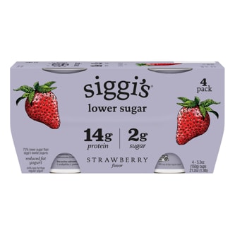 Siggi's Skyr Lower Sugar, Lower Calorie Icelandic-Style Strained 2% Low-Fat Yogurt, Strawberry