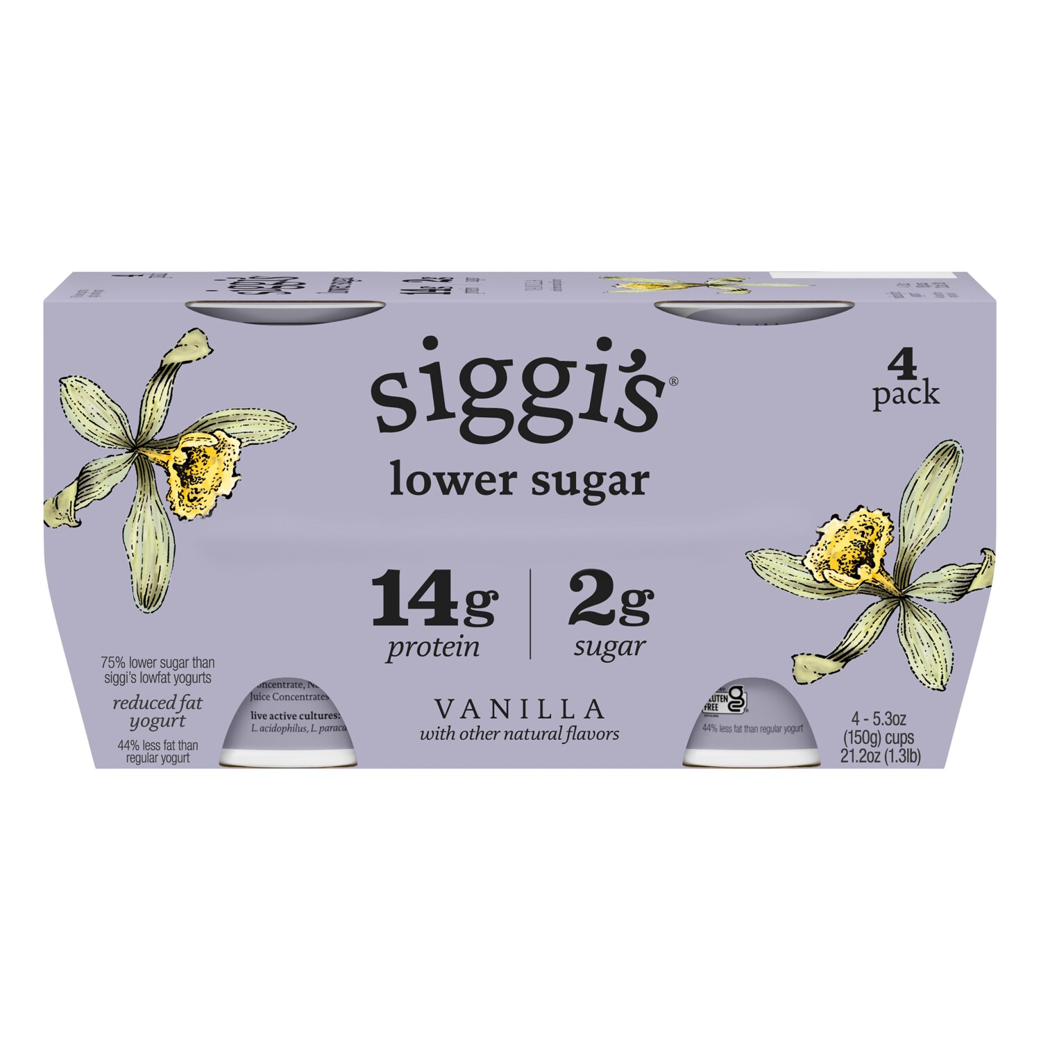Siggi's Skyr Lower Sugar, Lower Calorie Icelandic-Style Strained 2% Low-Fat Yogurt, Vanilla