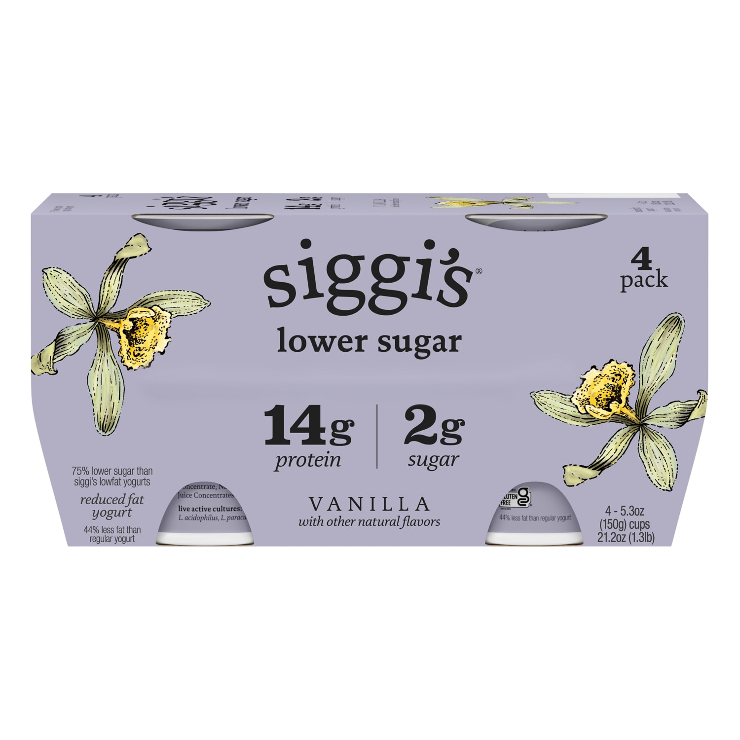 Siggi's Skyr Lower Sugar, Lower Calorie Icelandic-Style Strained 2% Low-Fat Yogurt, Vanilla