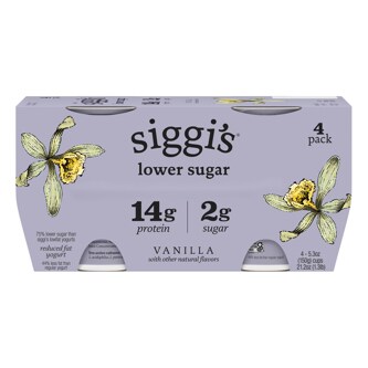 Siggi's Skyr Lower Sugar, Lower Calorie Icelandic-Style Strained 2% Low-Fat Yogurt, Vanilla