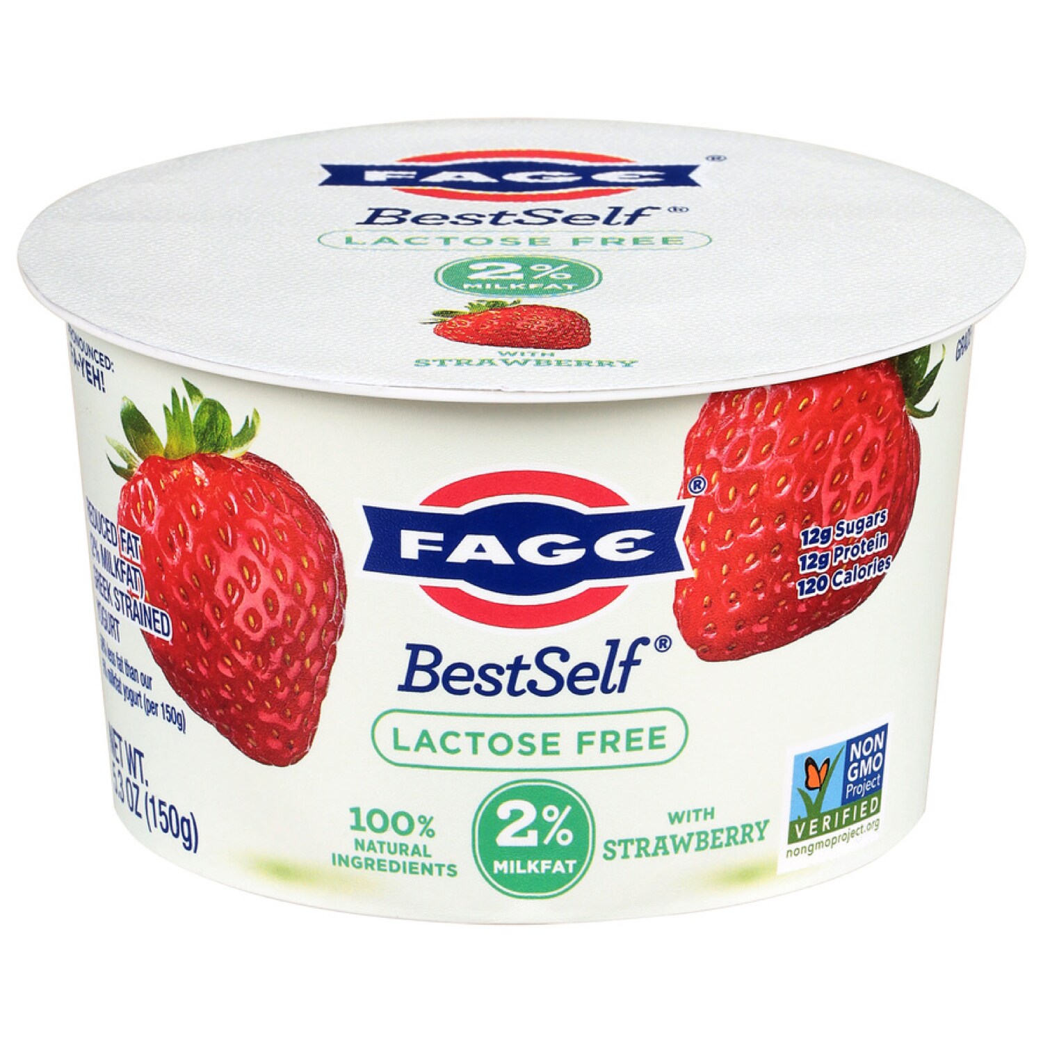 Fage BestSelf Lactose Free Greek Yogurt, Strawberry, image 1 of 2 slides