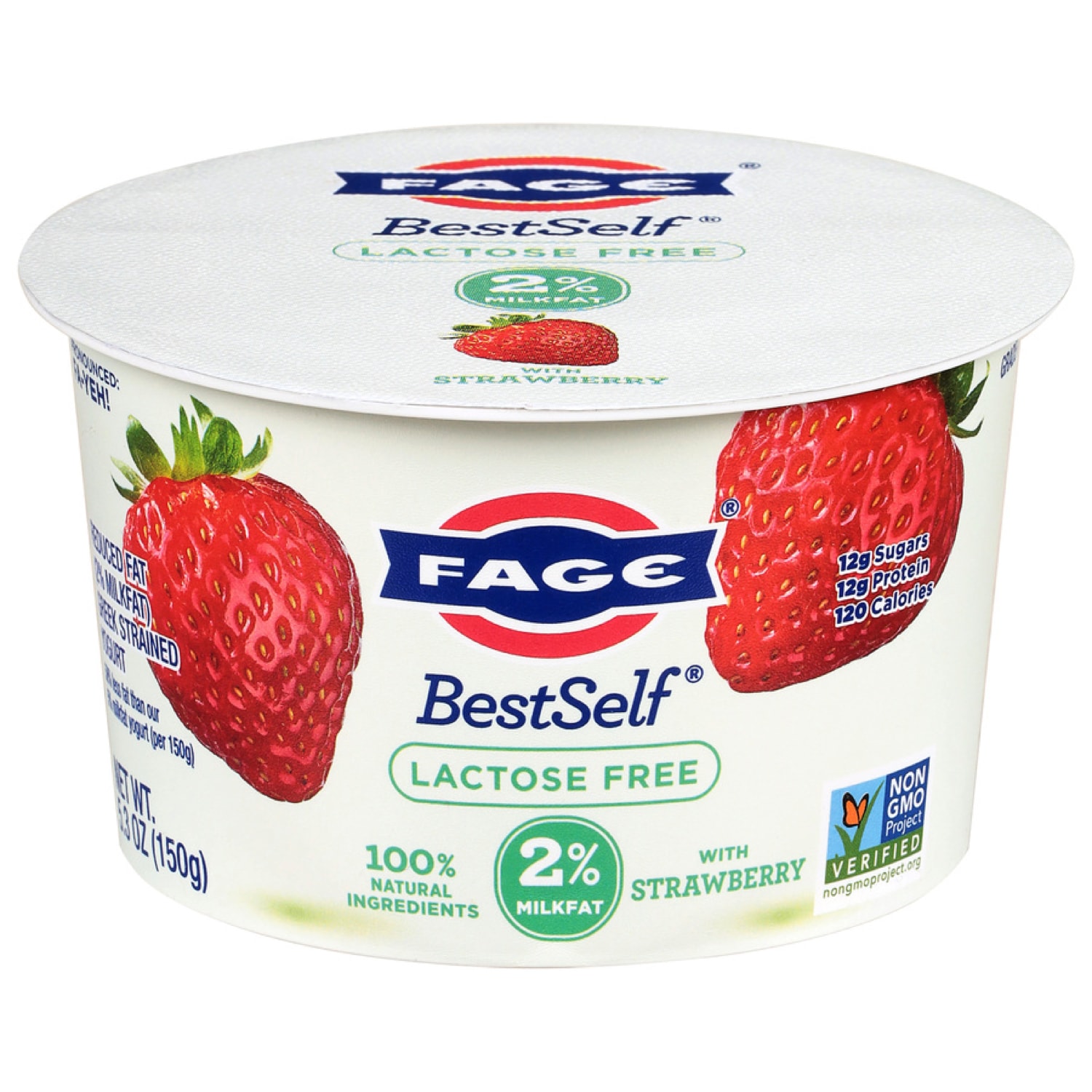 Fage BestSelf Lactose Free 2% Greek Yogurt Split Cup, Strawberry