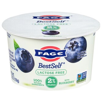 Fage BestSelf Lactose Free 2% Greek Yogurt Split Cup, Blueberry
