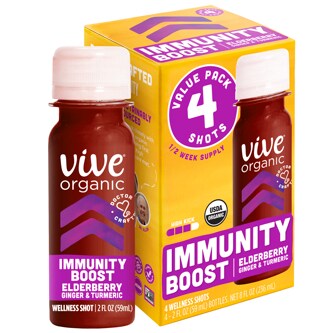 Vive Organic Immunity Boost Shot, Elderberry, Ginger and Turmeric Wellness Shot