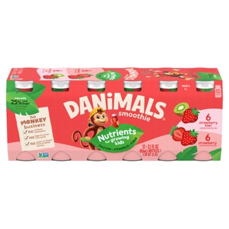Danimals Smoothie, Strawberry Kiwi & Strawberry