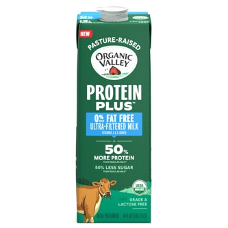 Organic Valley Lactose Free Protein Plus 0% Fat Free Milk, Carton