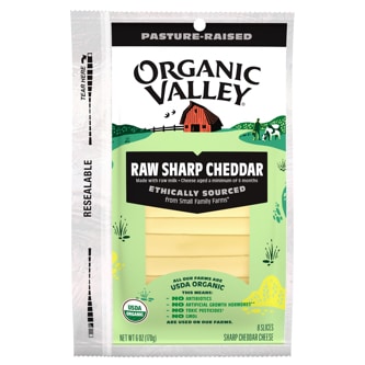 Organic Valley Raw Sharp Cheddar Cheese Slices