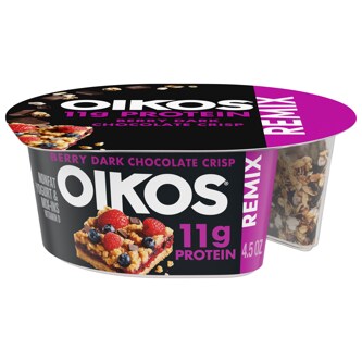 Dannon Oikos Remix Nonfat Greek Yogurt & Mix-Ins, Berry Dark Chocolate Crisp