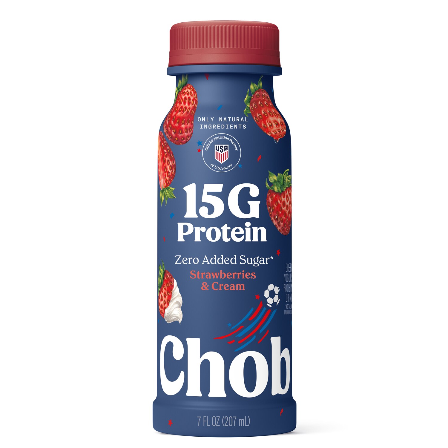 Chobani 15G Protein Greek Yogurt Drink, Strawberry & Cream