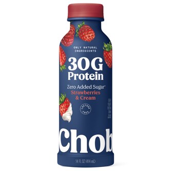 Chobani 30G Protein Greek Yogurt Drink, Strawberries & Cream