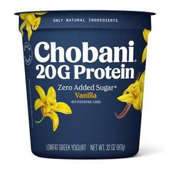 Chobani 20G Protein Low Fat Greek Yogurt, Vanilla