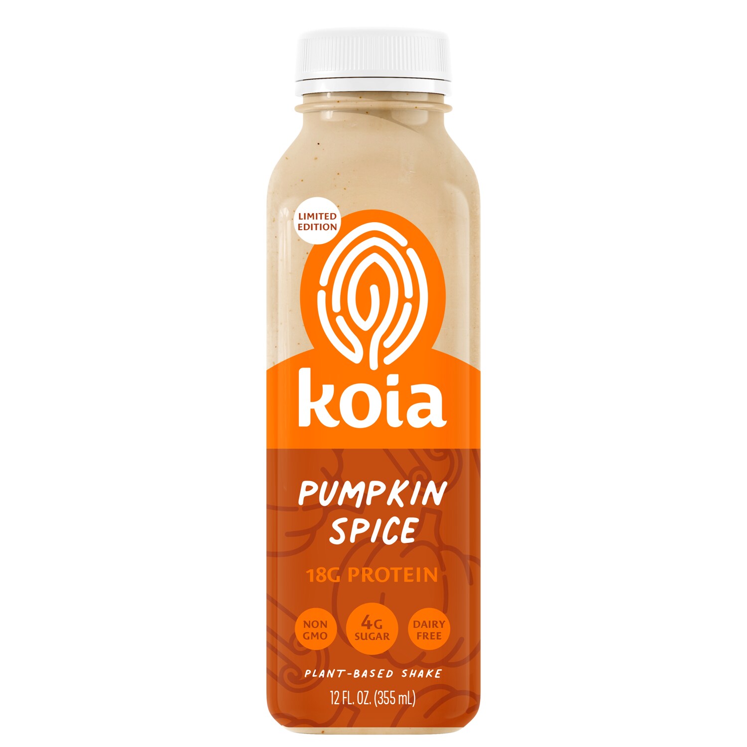 Koia Plant-Based Shake, Pumpkin Spice, Plastic Bottle