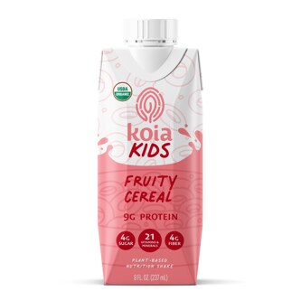 Koia Kids Organic Plant-Based Shake, Fruity Cereal, Carton