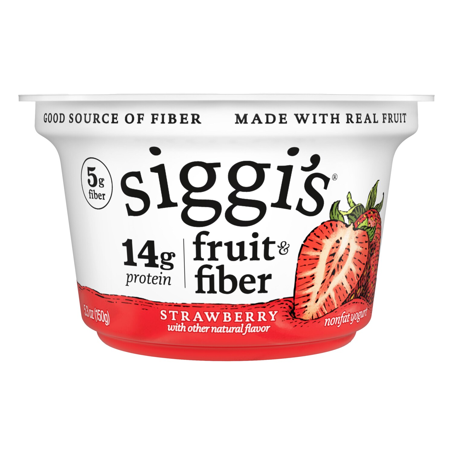 Siggi's Fruit & Fiber Nonfat Yogurt, Strawberry