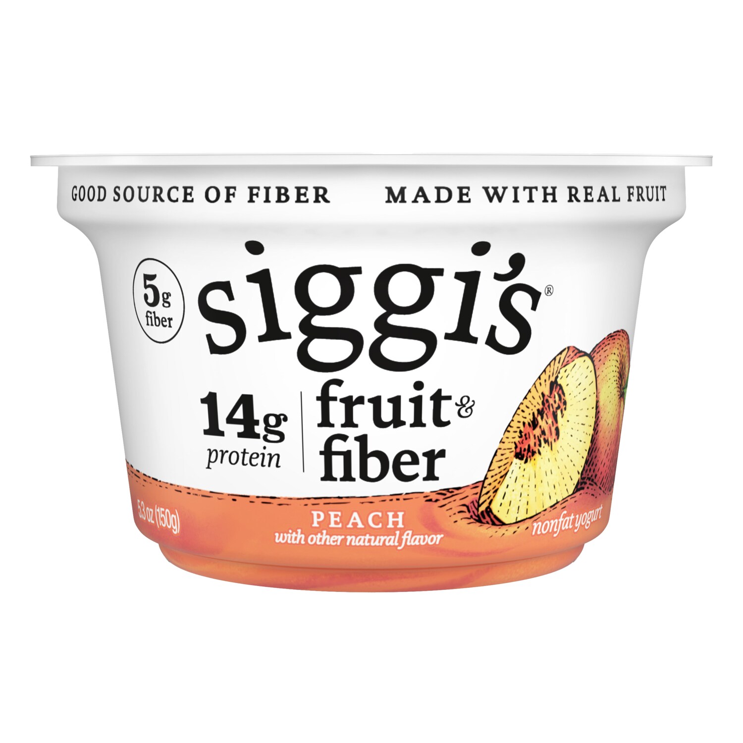 Siggi's Fruit & Fiber Nonfat Yogurt, Peach