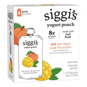 Siggi's Kids Reduced Fat Yogurt Pouches, Peach Mango