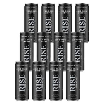 RISE Brewing Co. Nitro Cold Brew Coffee, Original Black, Cans