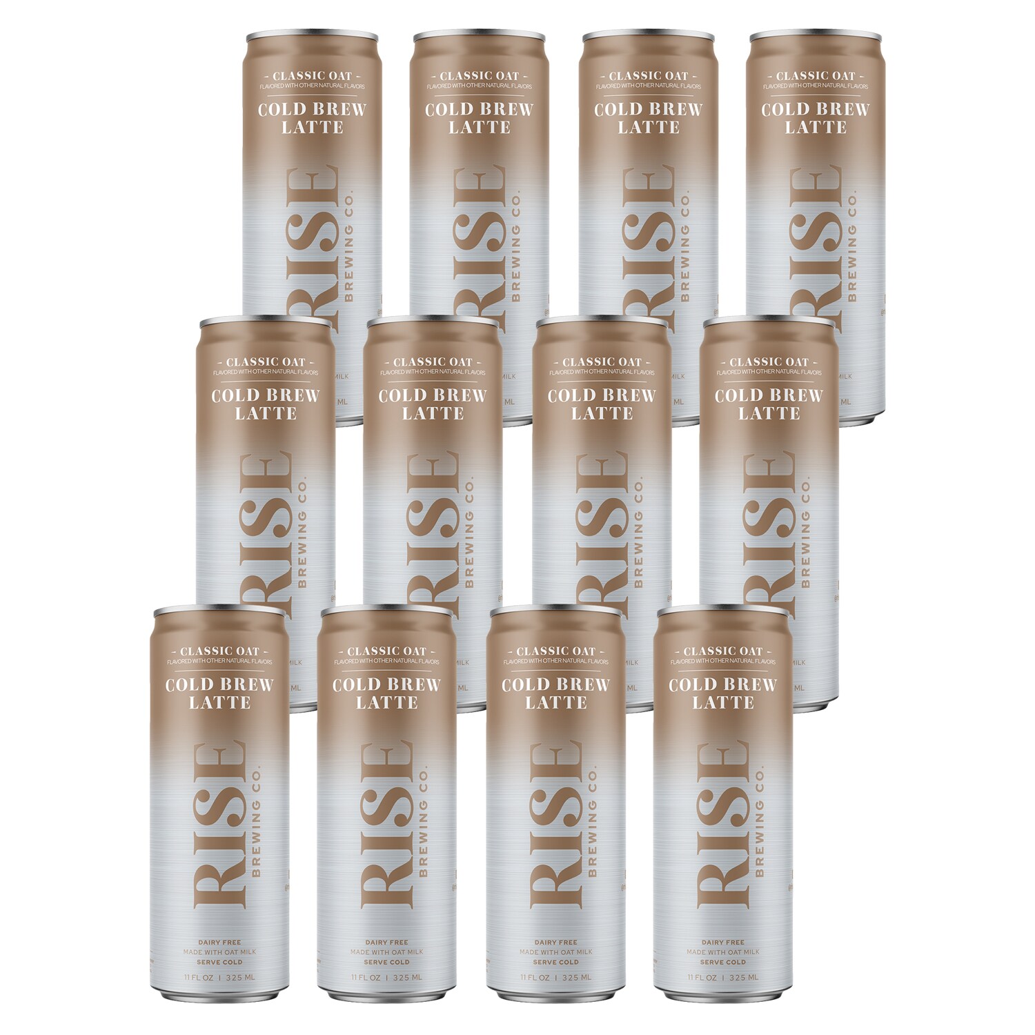 RISE Brewing Co. Nitro Cold Brew Coffee, Oat Milk Latte, Cans