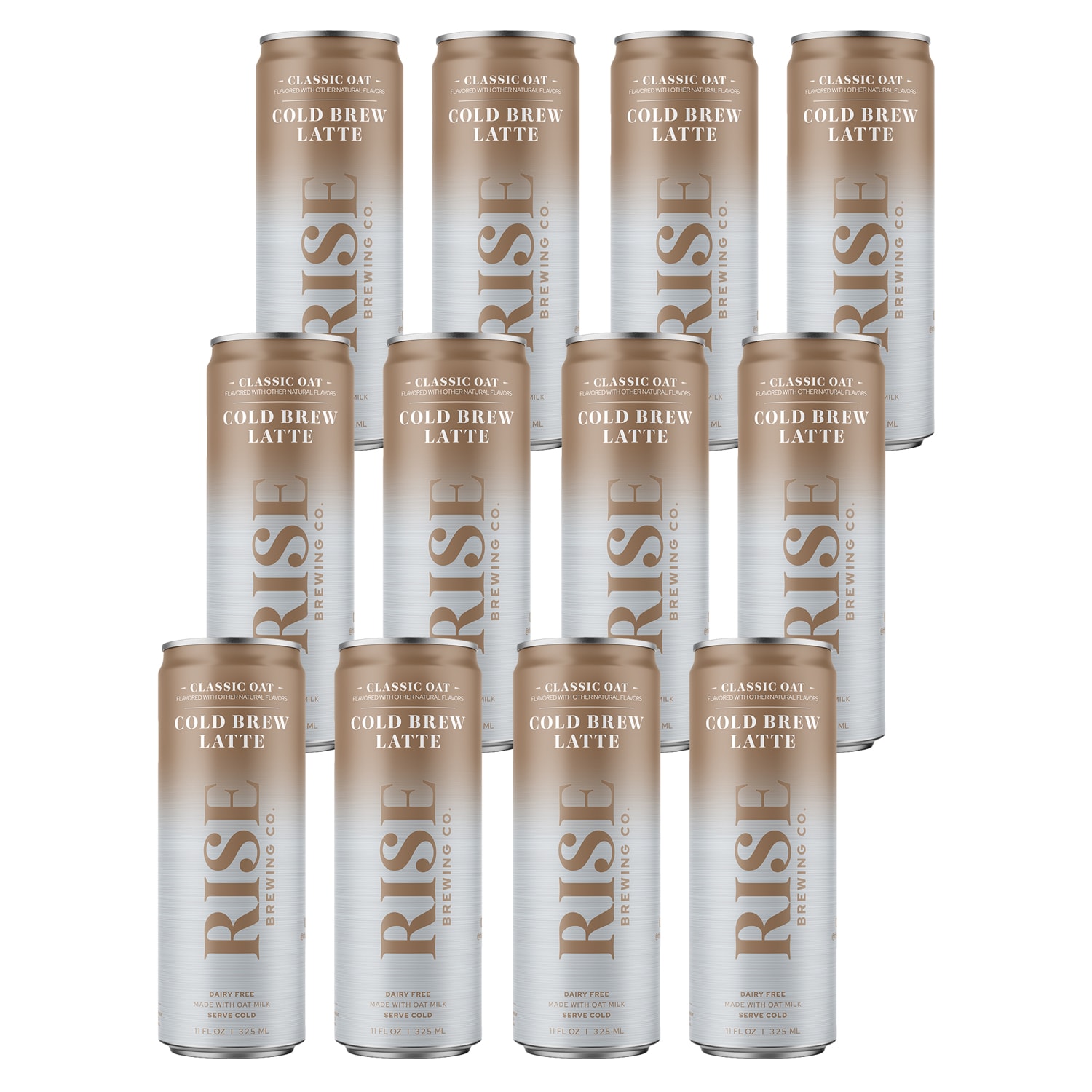 RISE Brewing Co. Nitro Cold Brew Coffee, Oat Milk Latte, Cans