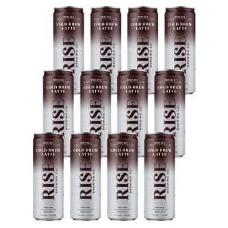 RISE Brewing Co. Nitro Cold Brew Coffee, Oat Milk Mocha, Cans