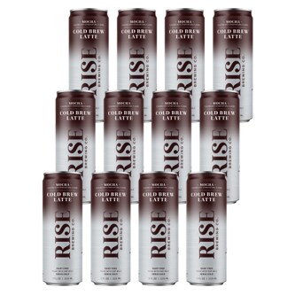 RISE Brewing Co. Nitro Cold Brew Coffee, Oat Milk Mocha, Cans