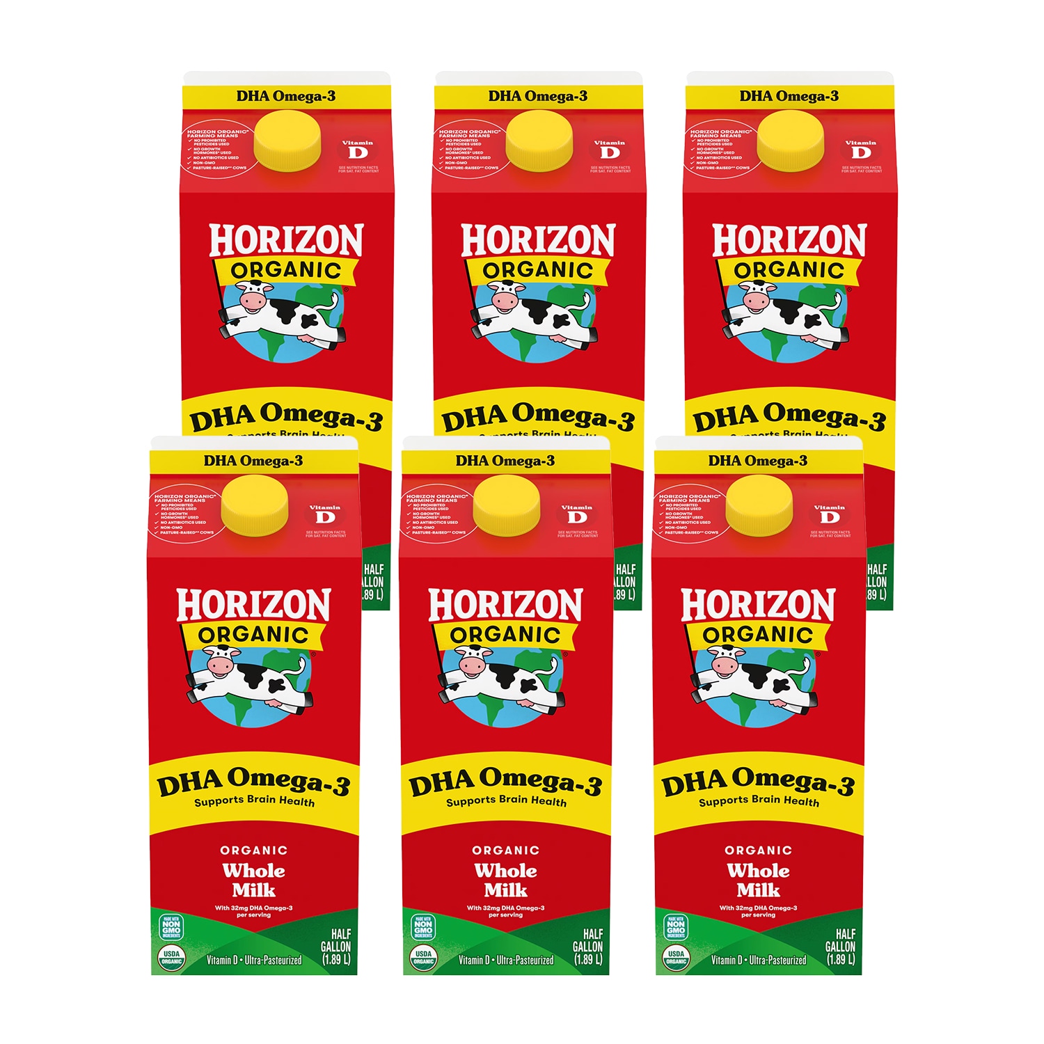 Horizon Organic Whole Milk with DHA Omega-3 and Vitamin D, Case