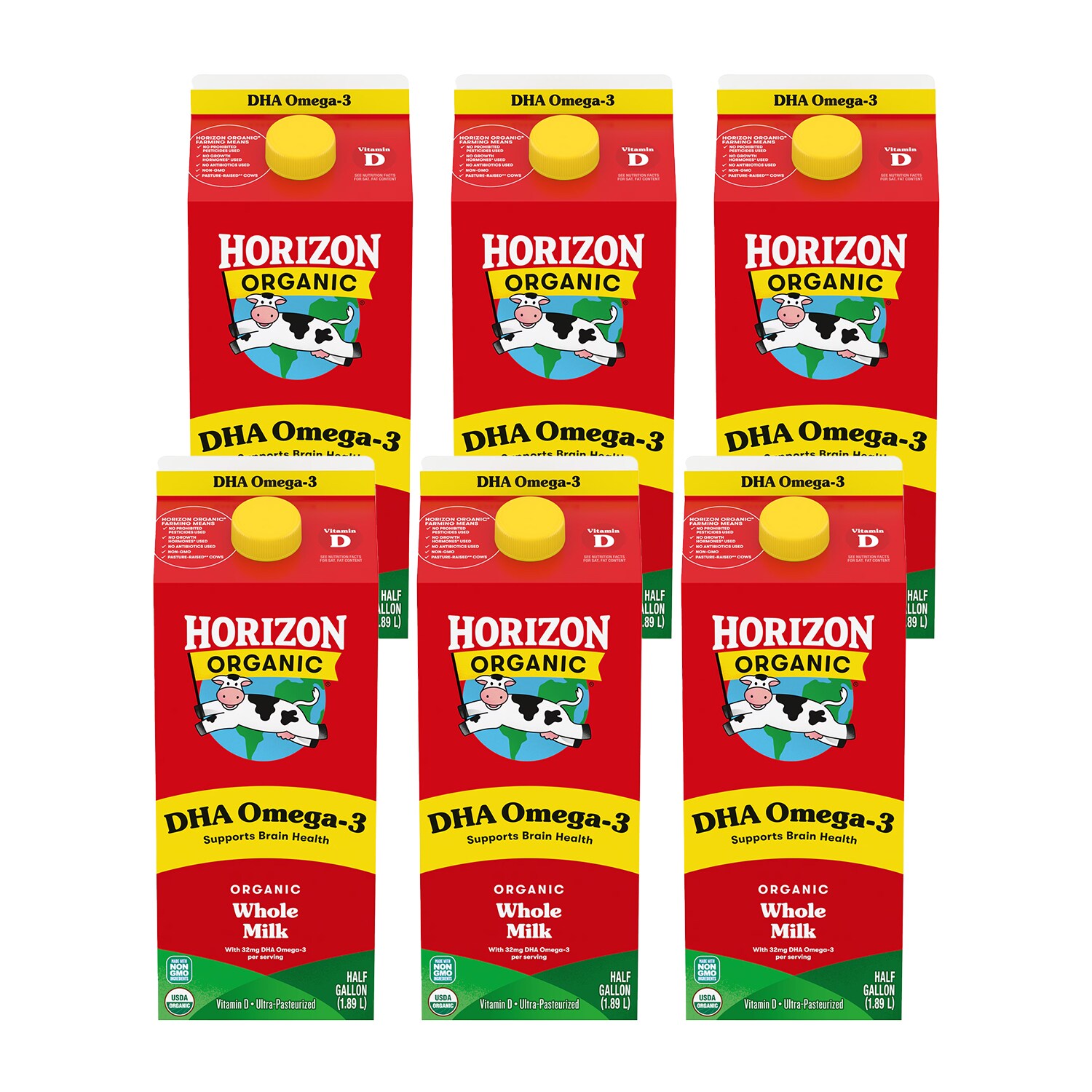 Horizon Organic Whole Milk with DHA Omega-3 and Vitamin D, Case