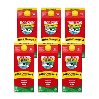 Horizon Organic Whole Milk with DHA Omega-3 and Vitamin D, Case