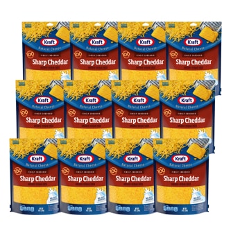 Kraft Natural Finely Shredded Sharp Cheddar Cheese, Case