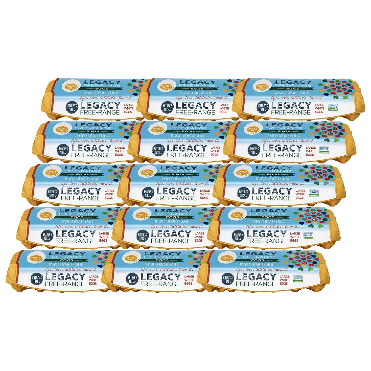 Nature's Yoke Legacy Free-Range Large White Eggs, Case