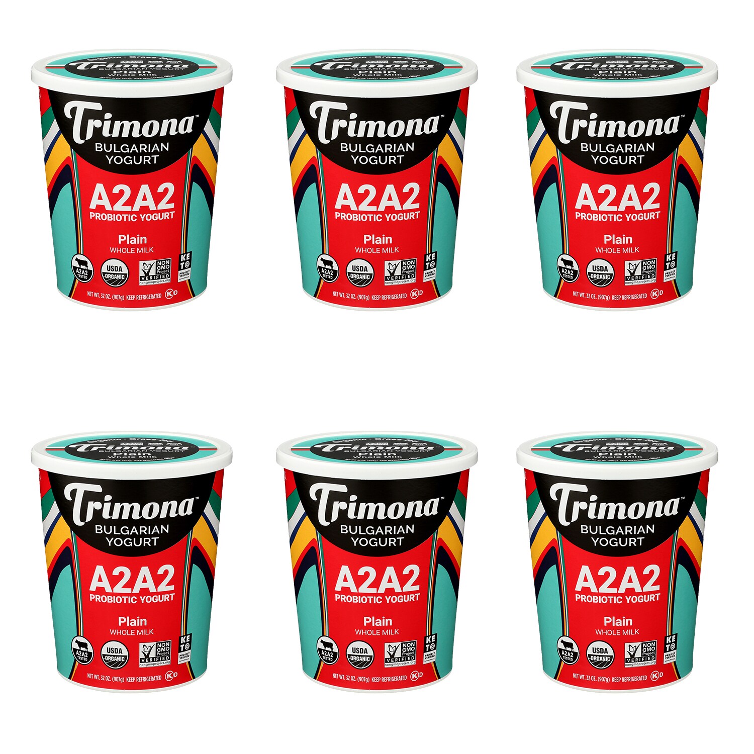 Trimona Bulgarian Yogurt A2A2 Probiotic Whole Milk, Plain, Case