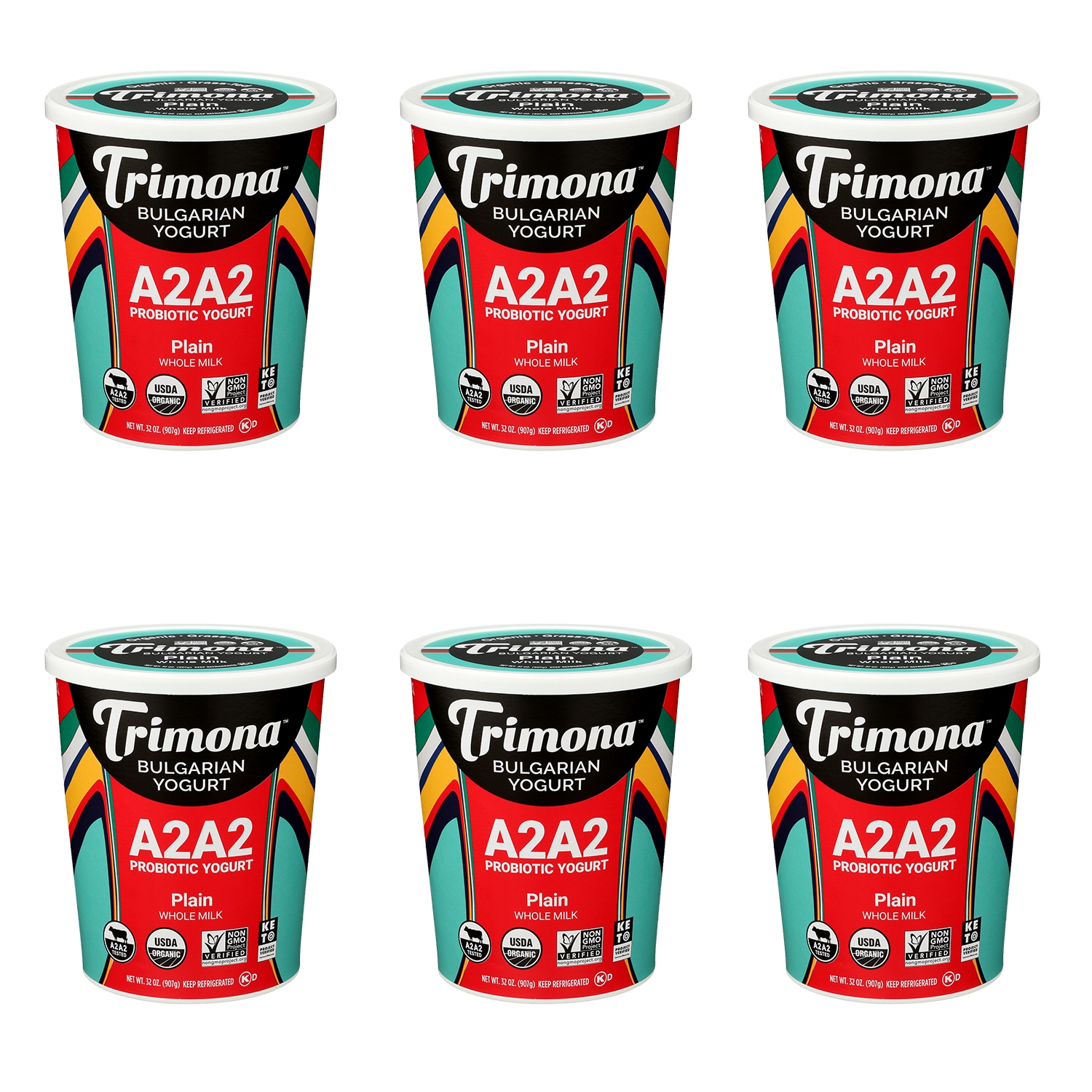 Trimona Bulgarian Yogurt A2A2 Probiotic Whole Milk, Plain, Case