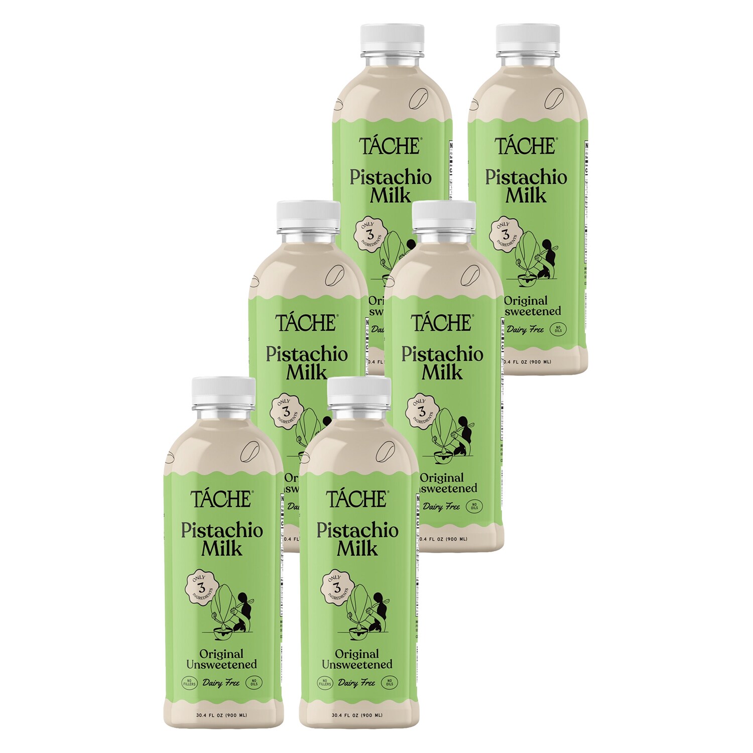 Tache Pistachio Milk, Original Unsweetened, Plastic Bottle, Case