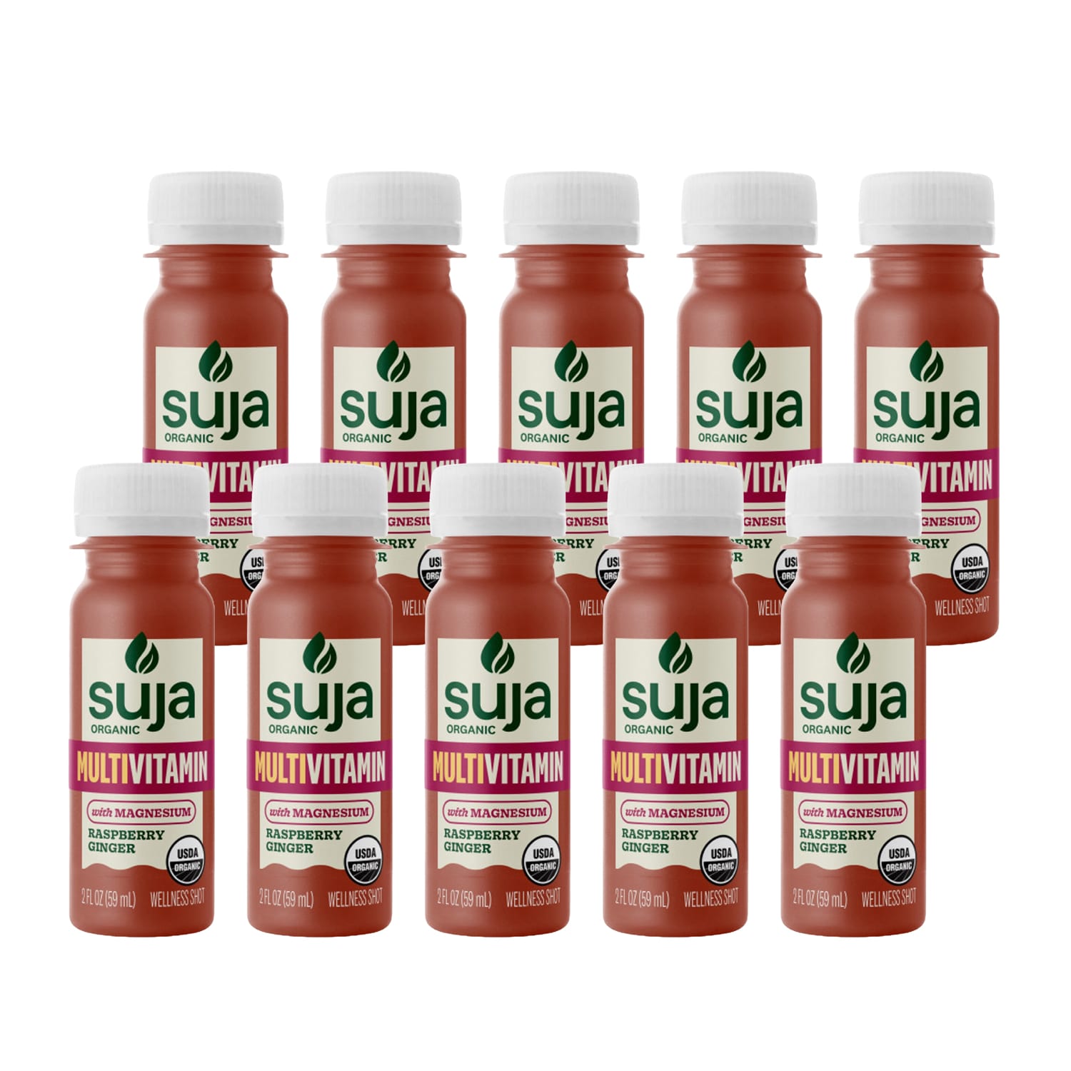 Suja Organic Multivitamin with Magnesium, Raspberry Ginger Shot, Case