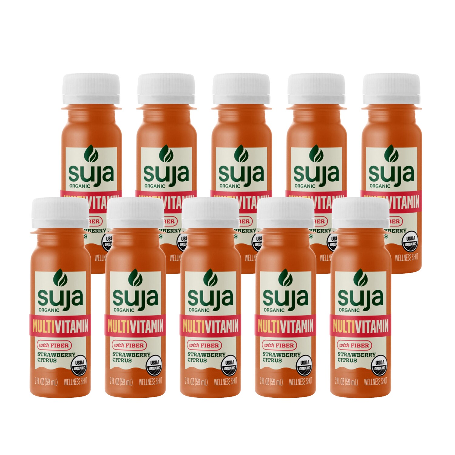 Suja Organic Multivitamin with Fiber Strawberry Citrus Shot, Case