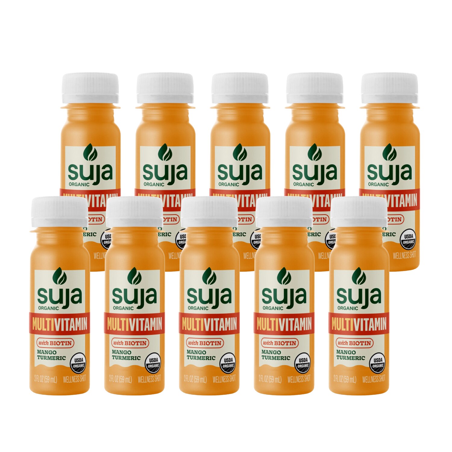 Suja Organic Multivitamin Shot with Biotin and Mango Turmeric, Case