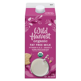 Wild Harvest Organic Fat Free Milk, Carton